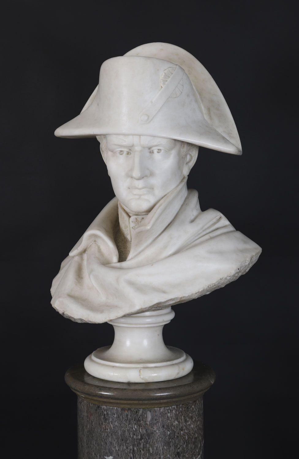 Fine Antique Napoleon Bonaparte Marble Bust & Pedestal  Early19th C  169cm photo furniture