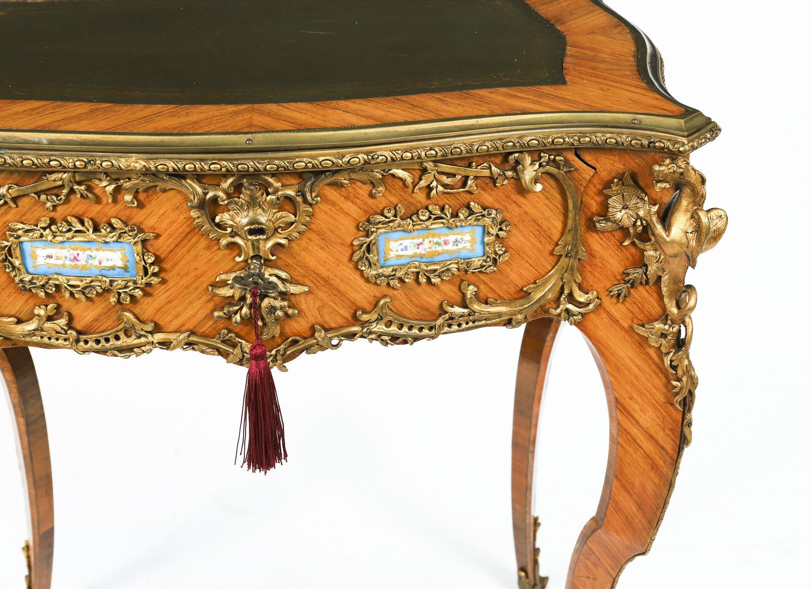 Fine Antique French Kingwood Ormolu Bureau Plat  Desk After Linke 19th C photo Furniture