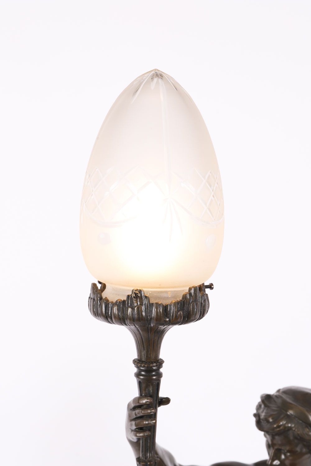 Antique Large French Bronze Lamp Of 'Gloire Et Fortune' By Emile Picault 19th C photo Lighting