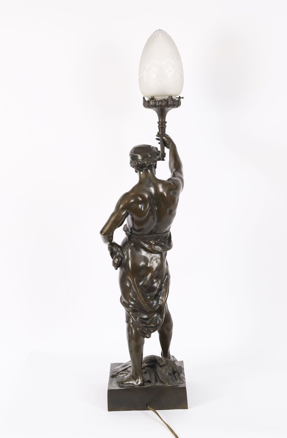2450.0 Antique Large French Bronze Lamp Of 'Gloire Et Fortune' By Emile Picault 19th C photo