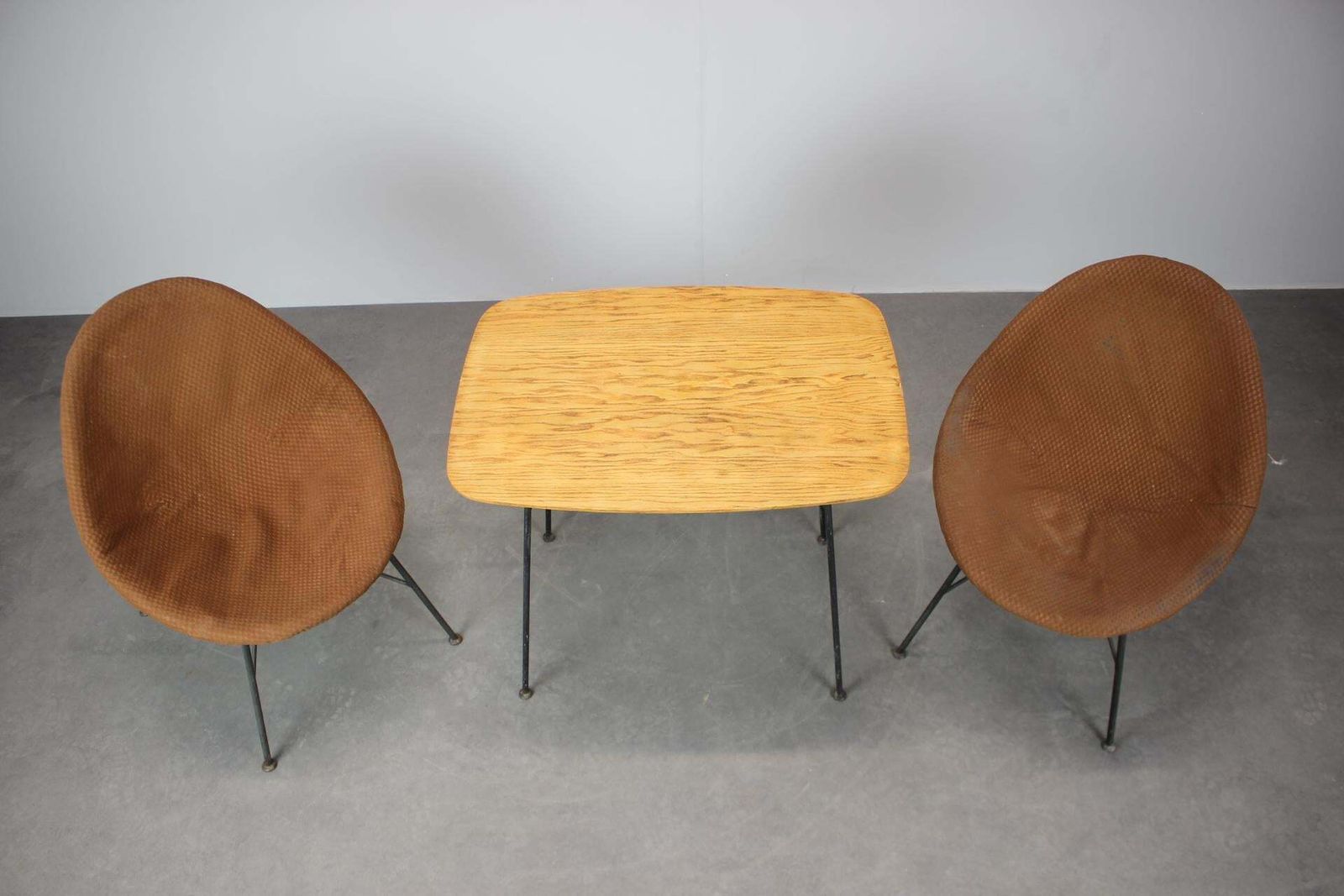 Mid Century Italian Coffee Table And Two Chairs, 1960s photo for sale