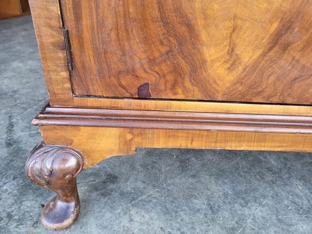 Furniture Antique Deco Walnut 2 Over 2 Chest Of Drawers Shoe Cupboard photo