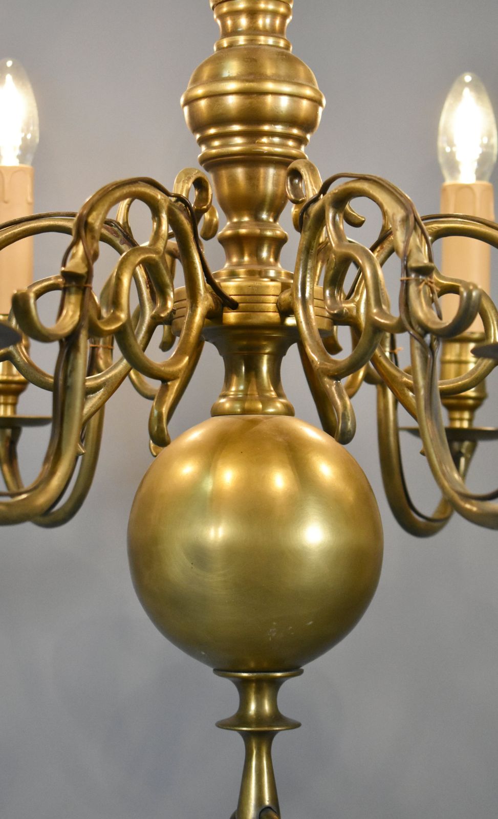 800.0 Six Arm Antique Dutch Bronze Chandelier photo
