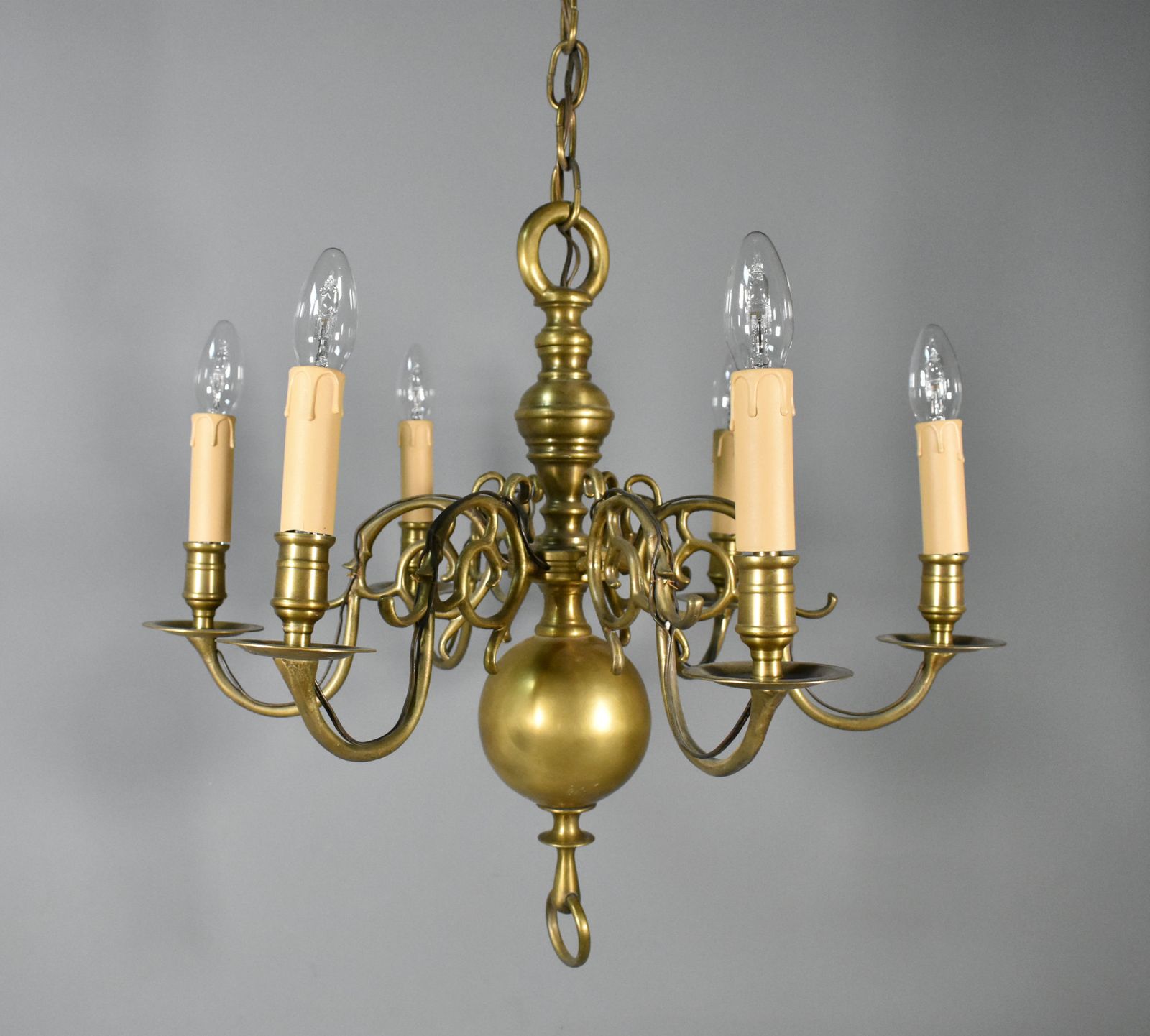 photo buy Six Arm Antique Dutch Bronze Chandelier