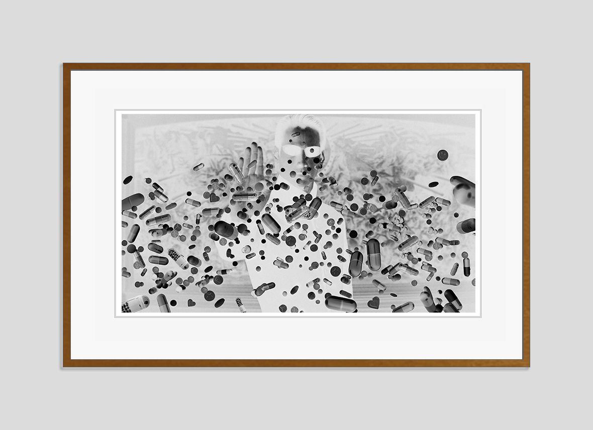 Batik 'Neogation' Signed Limited Edition Print Framed In Brown photo furniture