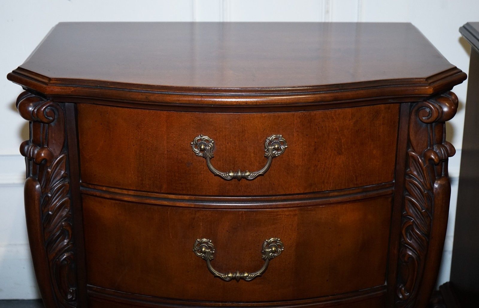 Furniture Pair Of Large American Chippendale Style Nightstands Bedside Tables photo