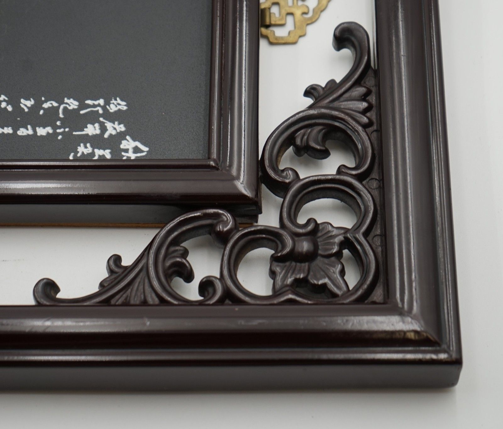 Meij Japanese Ebonised Shibayama Wall Panel Decorative Flowers photo vintage