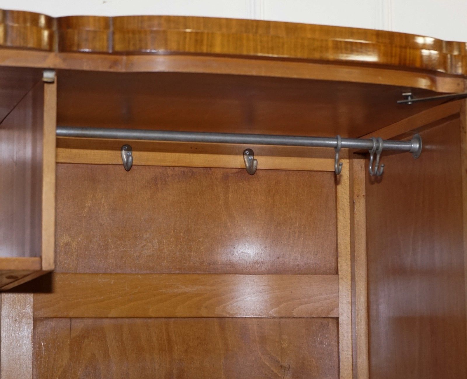 2250.0 Antique Circa 1930's English Burr Walnut Art Deco Two Door Wardrobe photo