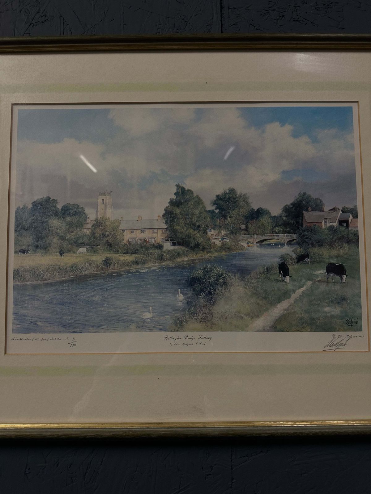 [Rare Edition 4/100] Clive Madgwick Rba 'Ballingdon Bridge' Signed Print – Suffolk, Late 20th C. photo furniture