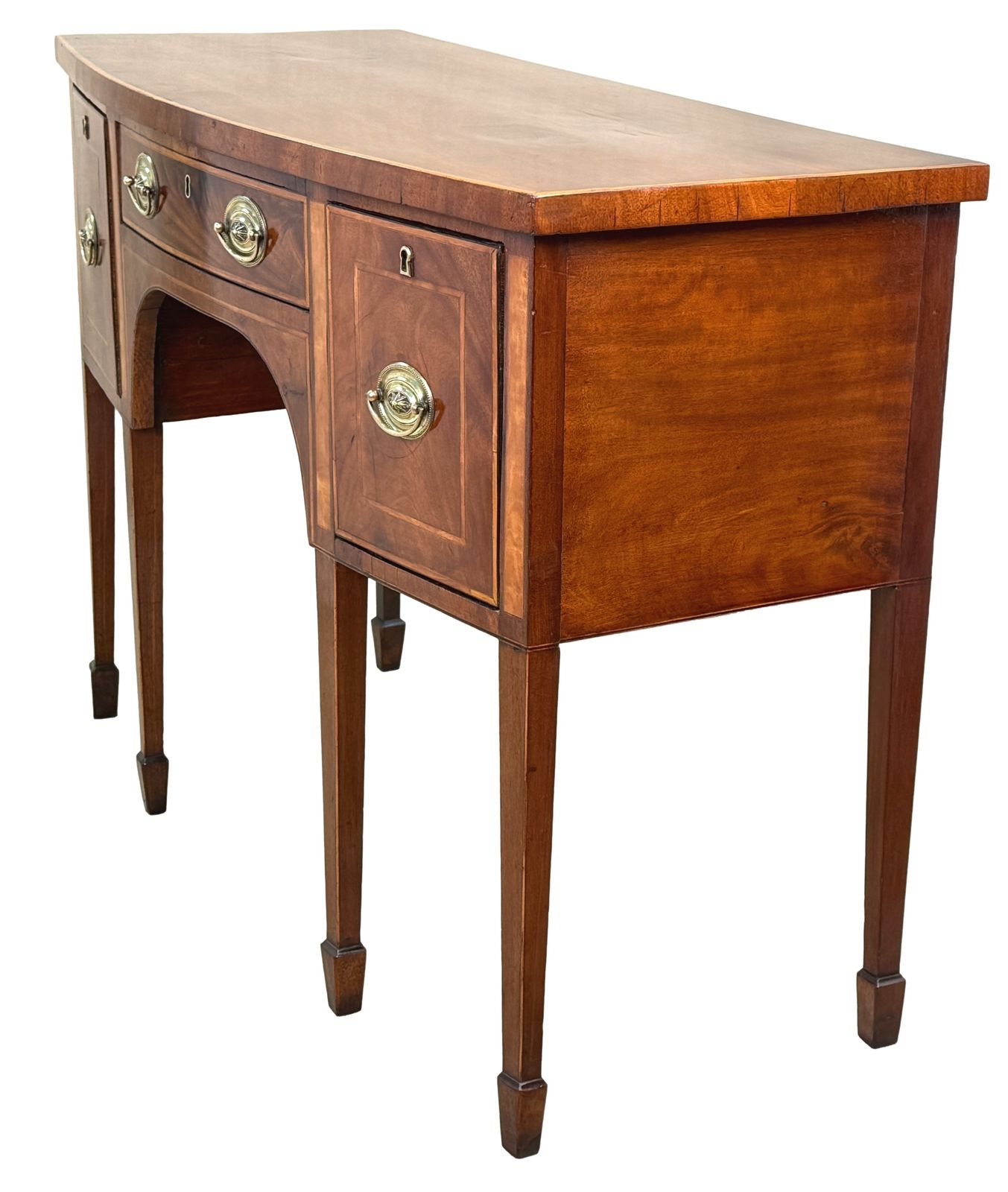 18th Century Georgian Mahogany Small Bowfront Sideboard (England, Circa 1780) photo furniture