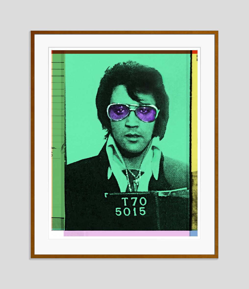 Batik 'Only Elvis' Signed Limited Edition Print Framed In Brown photo furniture