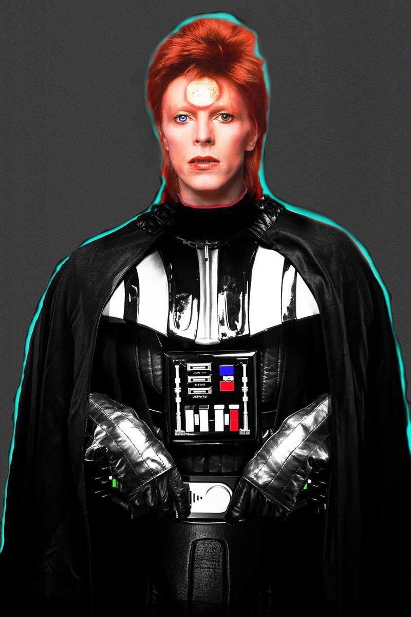 Batik 'Darth Ziggy' Signed Limited Edition Print Framed In Brown