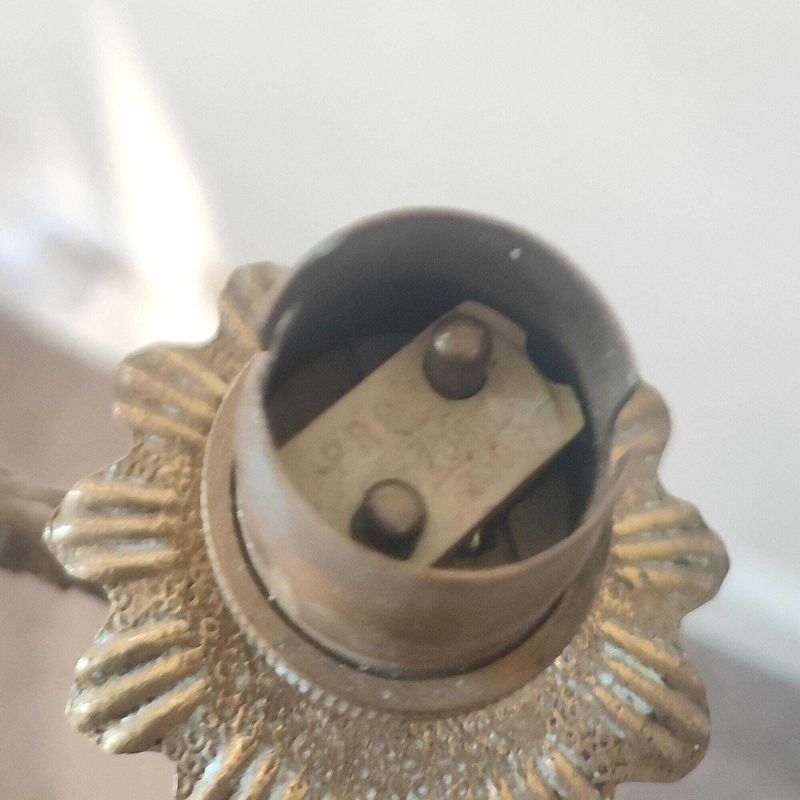 photo vinterior Antique Brass Five Arm Chandelier – Ornate Rococo Revival Ceiling Light (C.1900)