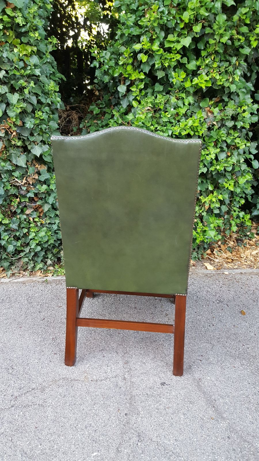 Antique Style Mahogany & Leather Office Chair photo for sale