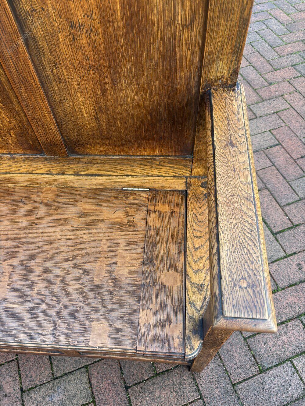 Arts & Crafts Oak Hall Seat Settle photo 1250.0