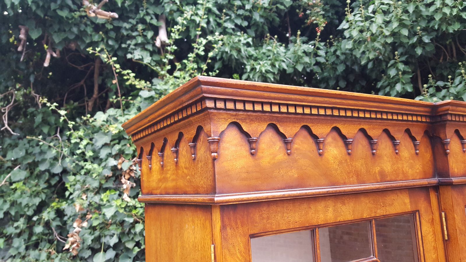 Antique Style Walnut Breakfront Library Bookcase photo Furniture