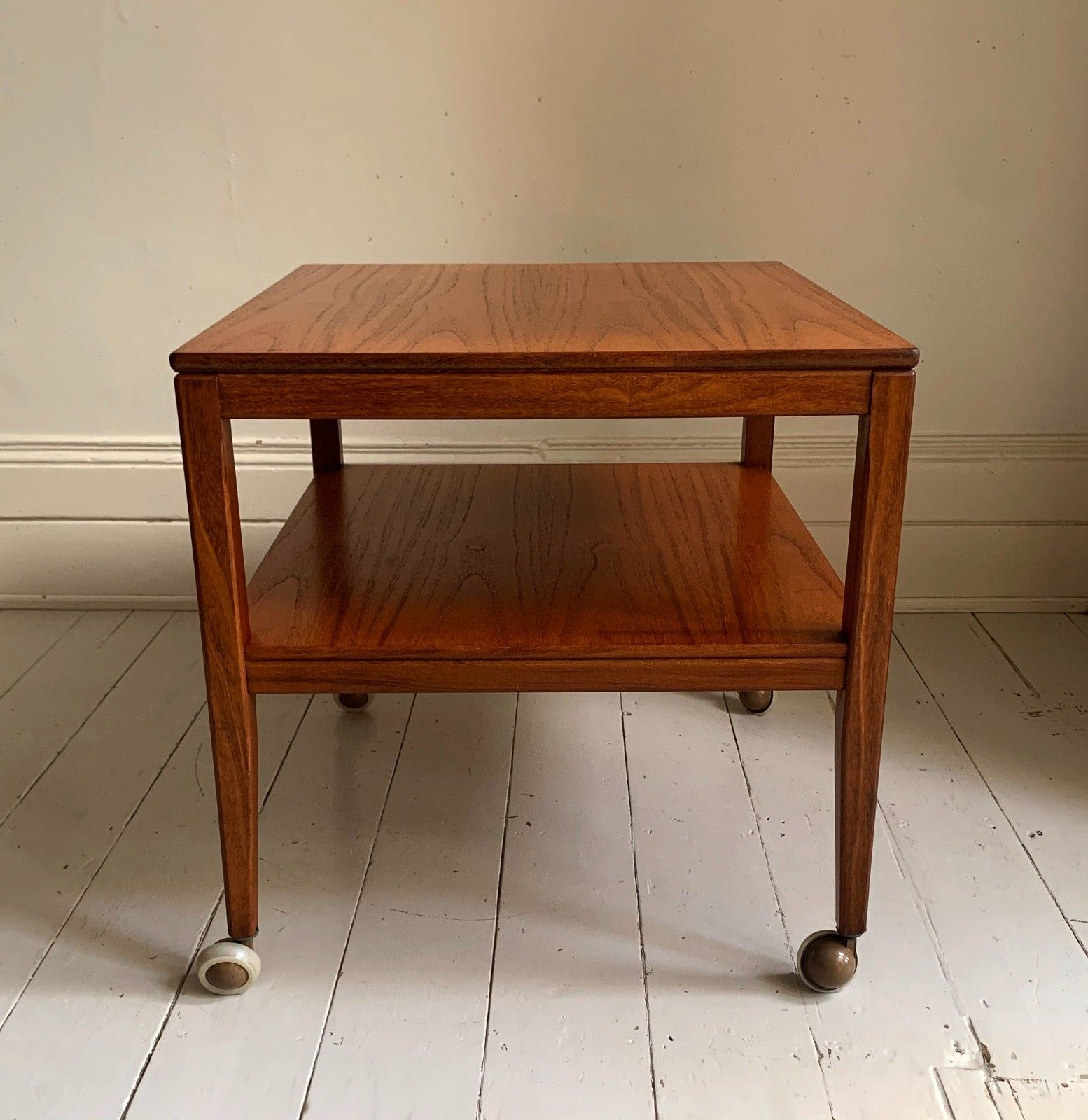 Vintage Mid Century Modern Teak Two Tier Trolley Table On Castors photo 195.0