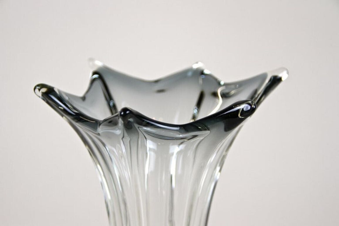 20th Century Clear Murano Glass Vase, Vetro Artistico Veneziano, Italy Ca. 1970 photo for sale