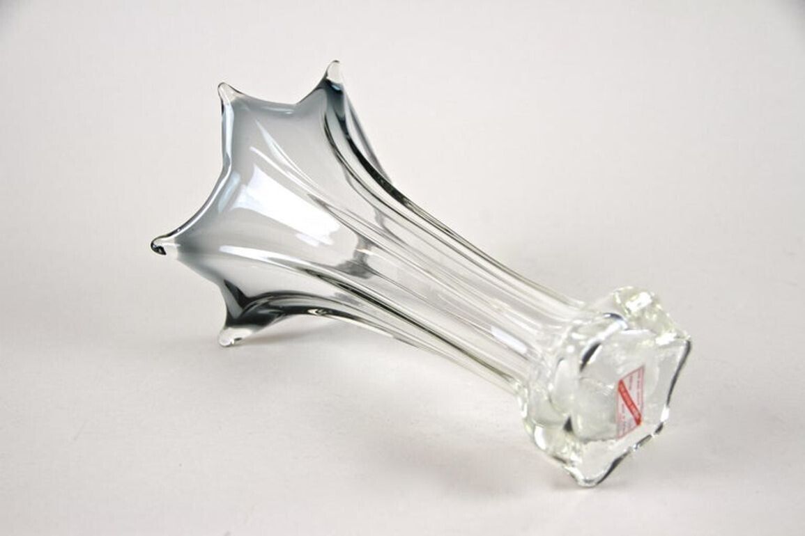 370.0 20th Century Clear Murano Glass Vase, Vetro Artistico Veneziano, Italy Ca. 1970 photo