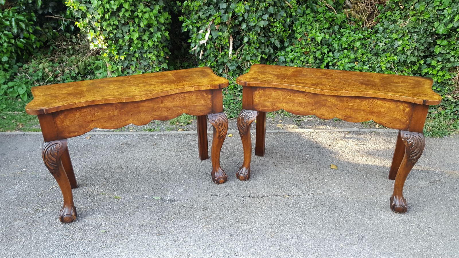 Pair Of Burr Walnut Hall Tables photo 895.0