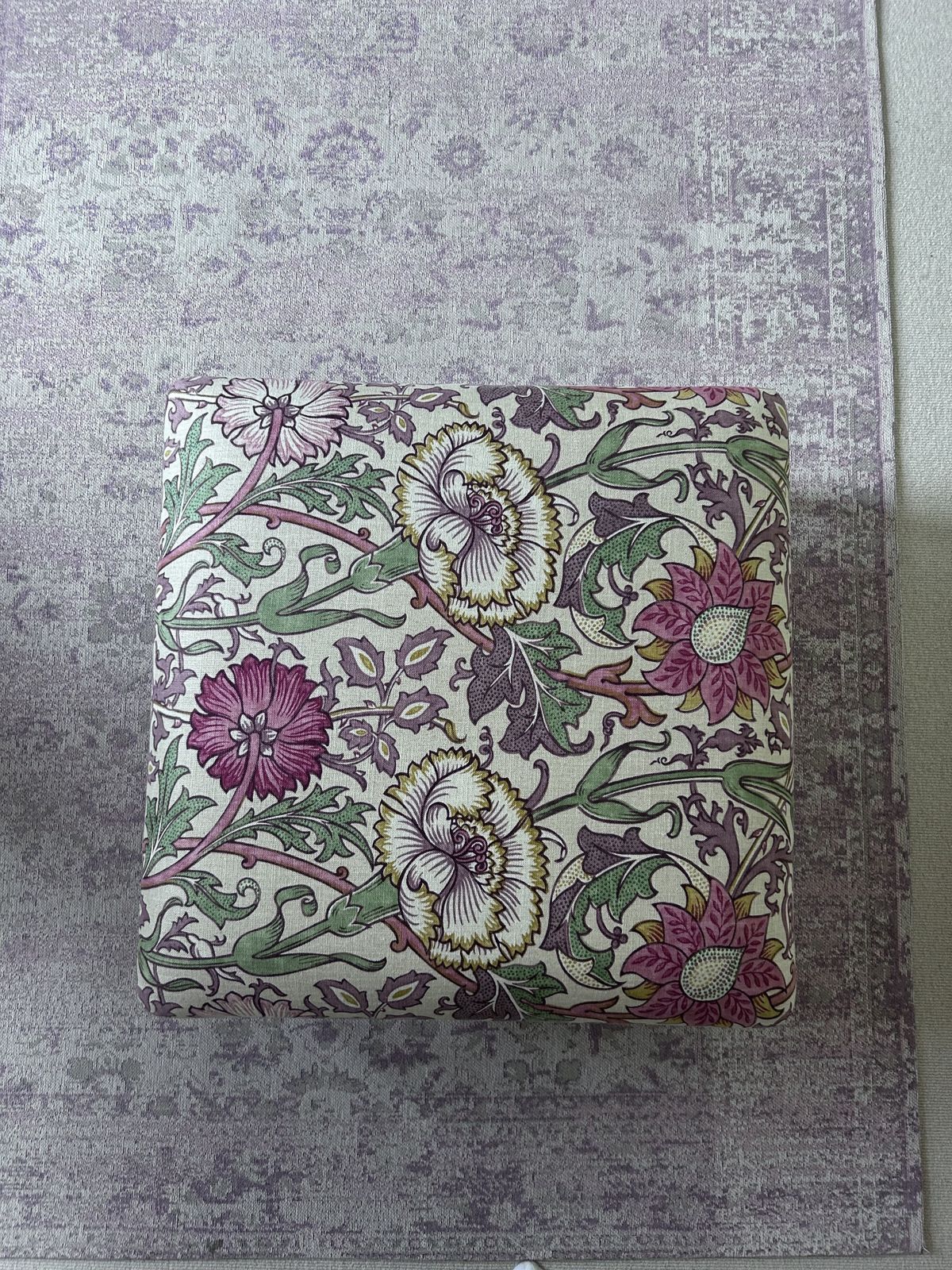 Footstool In William Morris Pinks & Roses Fabric photo Furniture