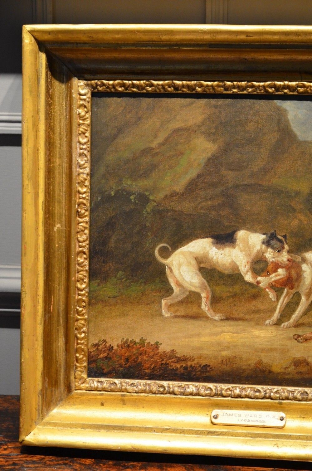 Fabulous Oil Painting Of Fighting Dogs By James Ward Ra 1769   1859 photo buy