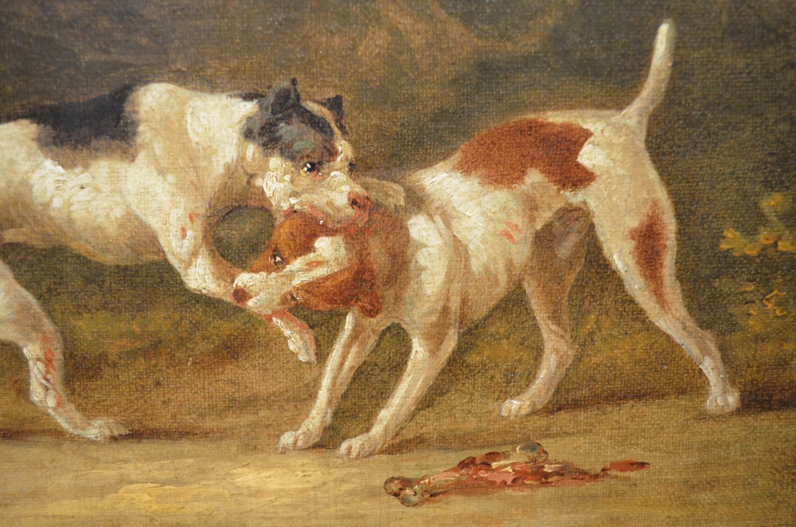 photo vintage Fabulous Oil Painting Of Fighting Dogs By James Ward Ra 1769   1859