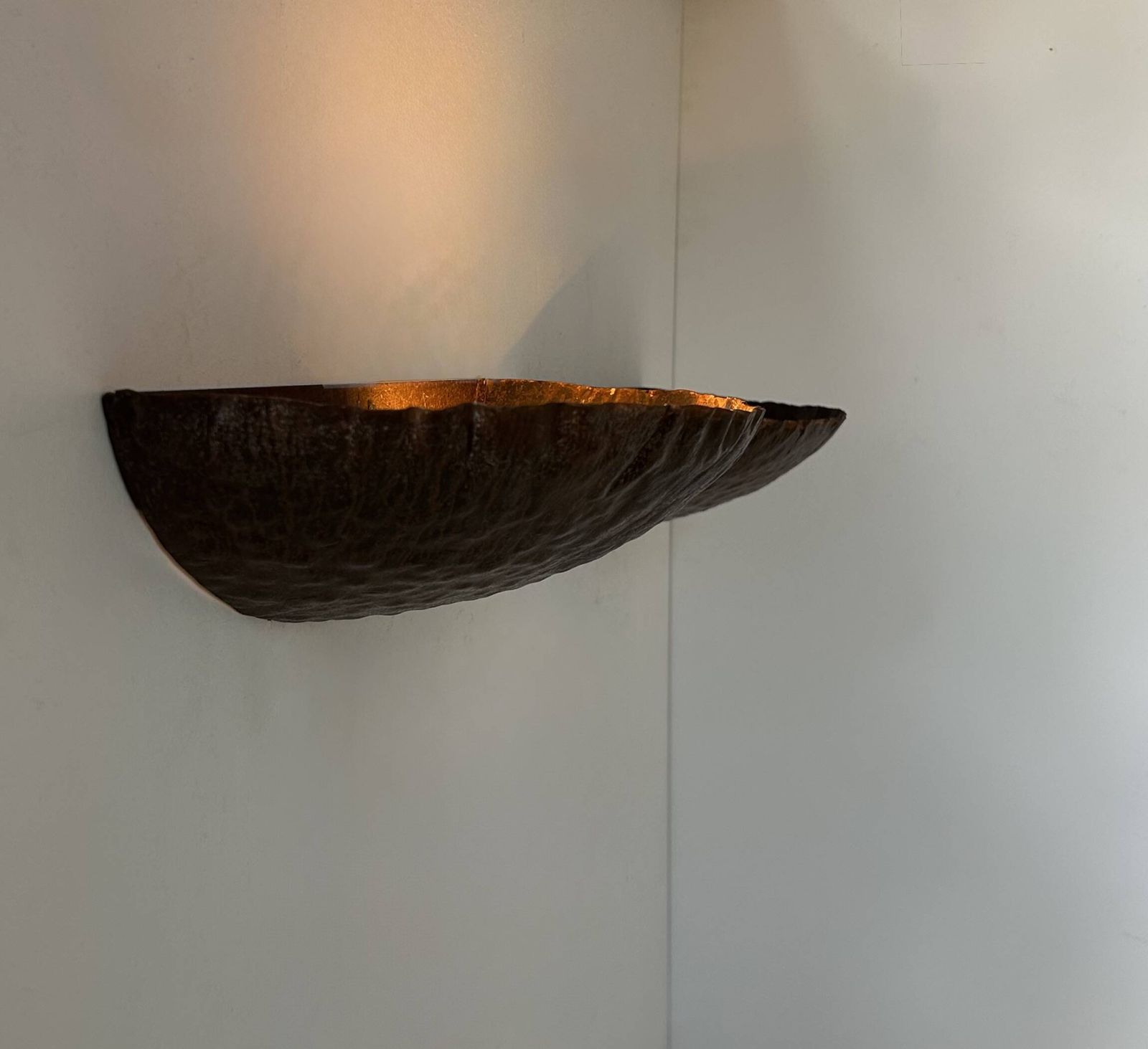 Pair Of Vintage Wall Lights, Treated Rusted Metal, France, 1980 photo buy