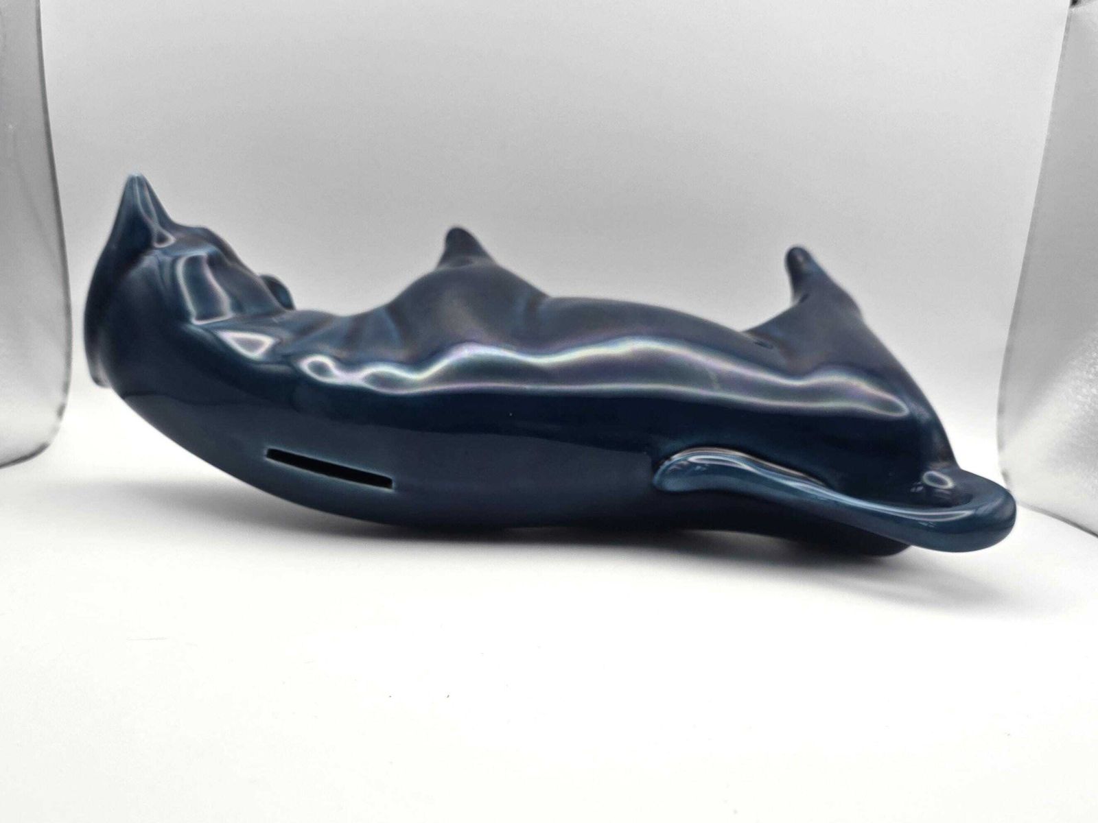 Vintage Trentham Studio Pottery Blue Bull Money Box   Petrol Blue / Teal Large Ceramic By Colin Melbourne photo buy
