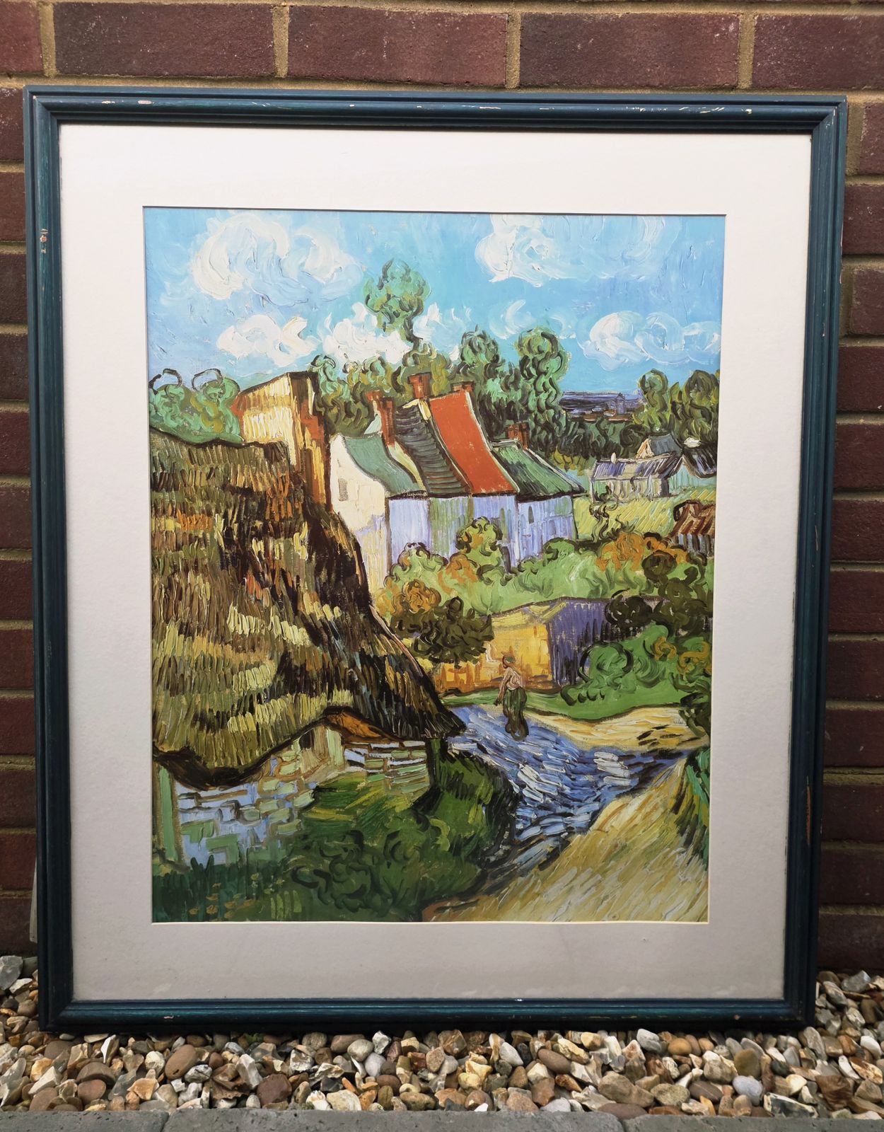 Very Large & Colourful, Framed Print Of 'Houses In Auvers' By Vincent Van Gogh