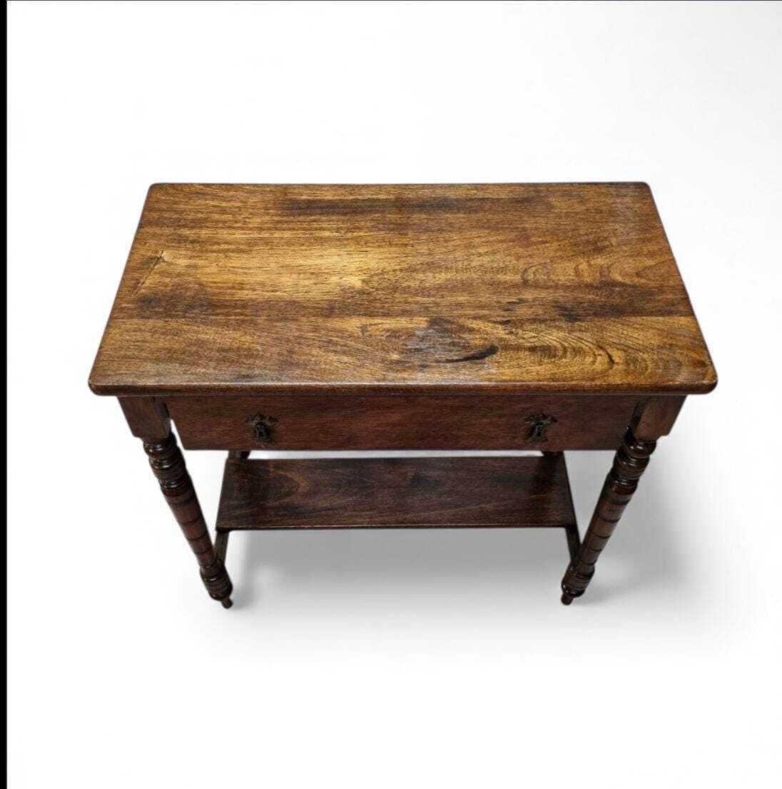 Vintage Hall Table / 1970s / Turned Legs / Original Finish photo vinterior