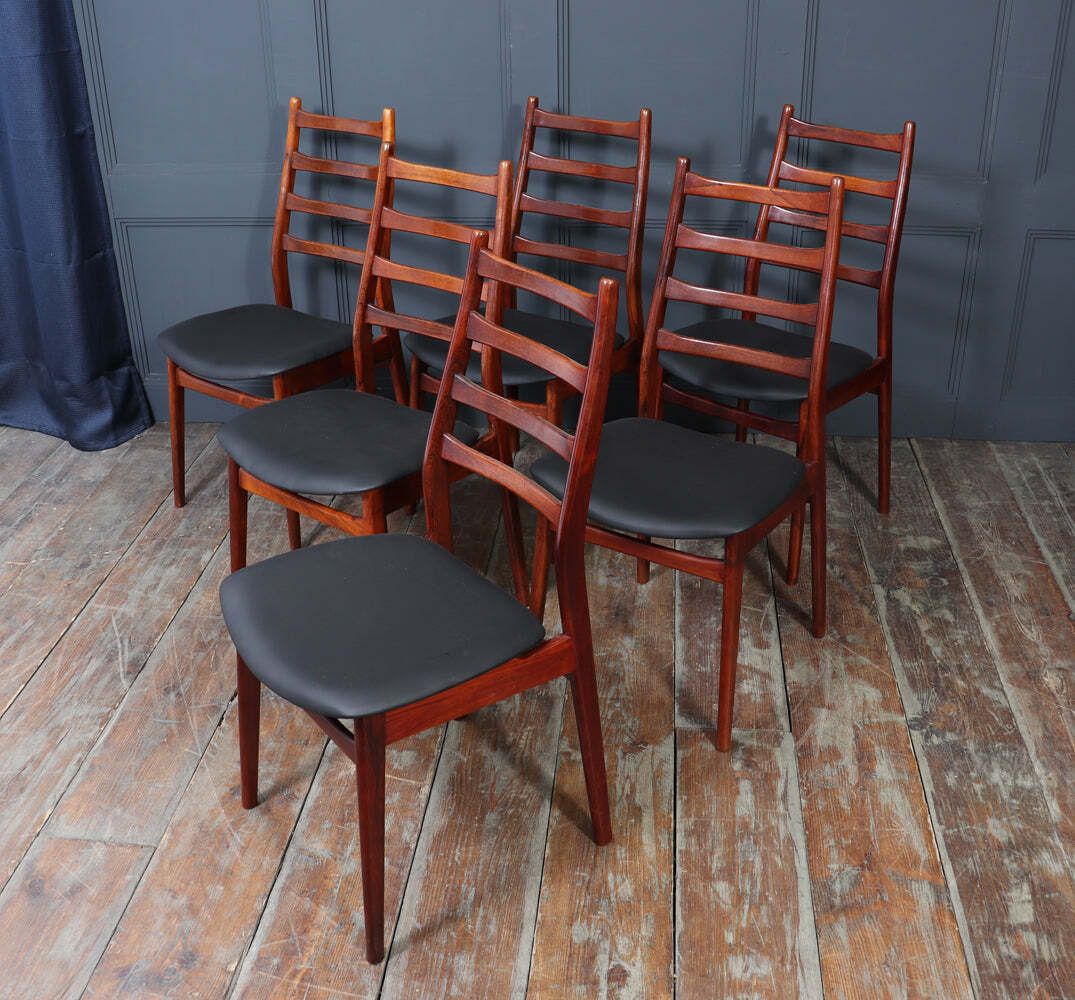 Furniture Set Of Six Mid Century Rosewood Dining Chairs By Casala photo