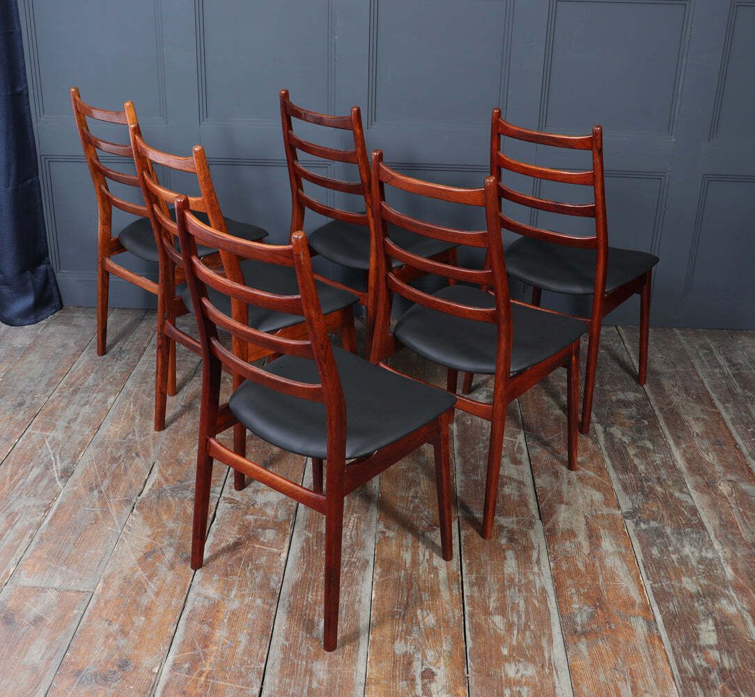 photo vinterior Set Of Six Mid Century Rosewood Dining Chairs By Casala
