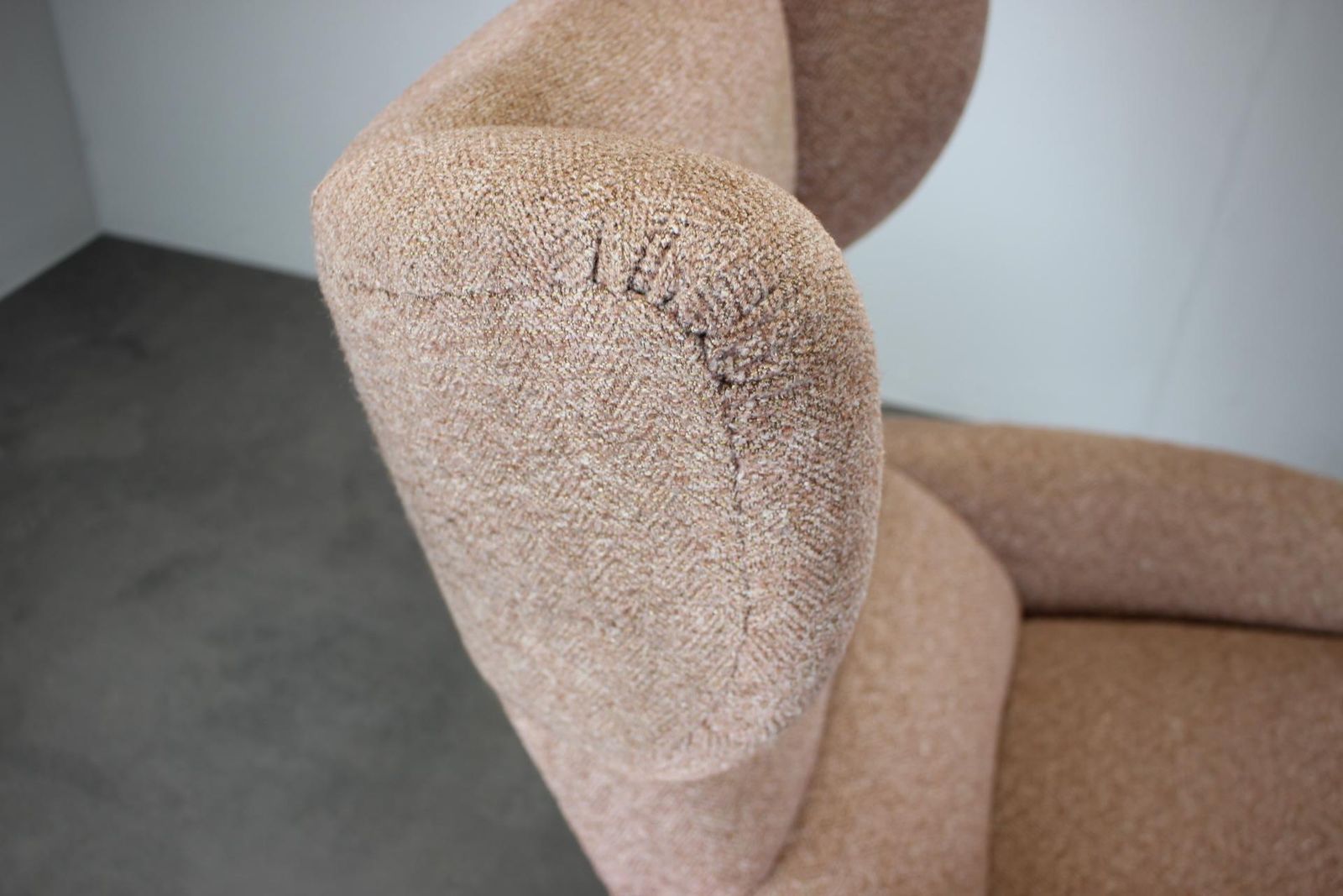 Mid Century Wingback Lounge Chair In Pink Fabric Czechoslovakia 1970s photo buy