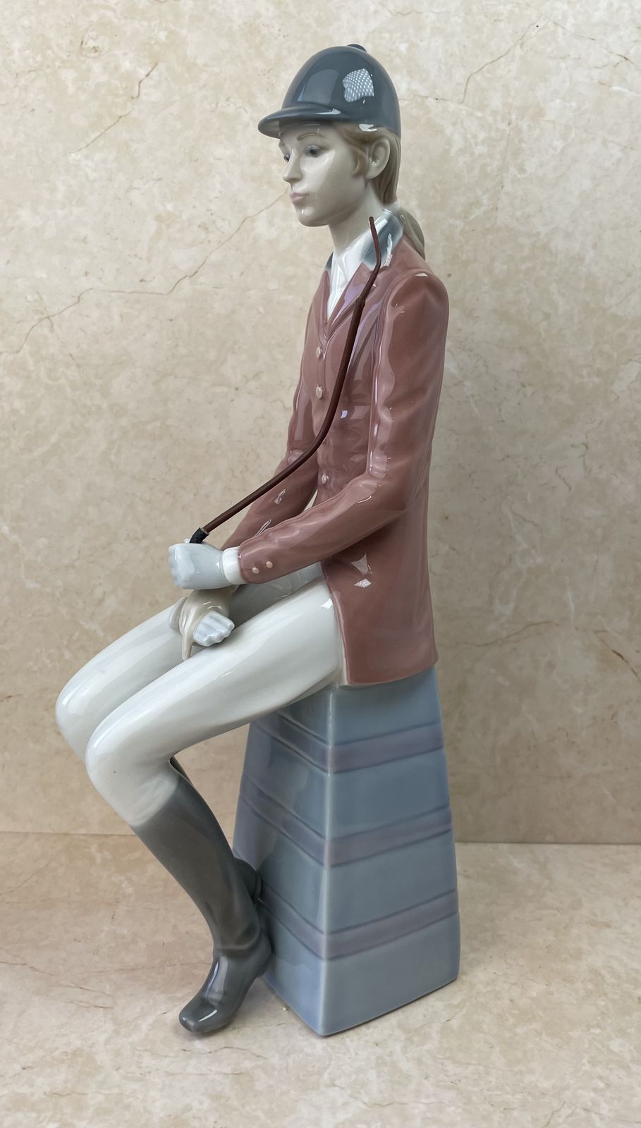 Retired Lladró Female Equestrian Porcelain Figurine photo furniture