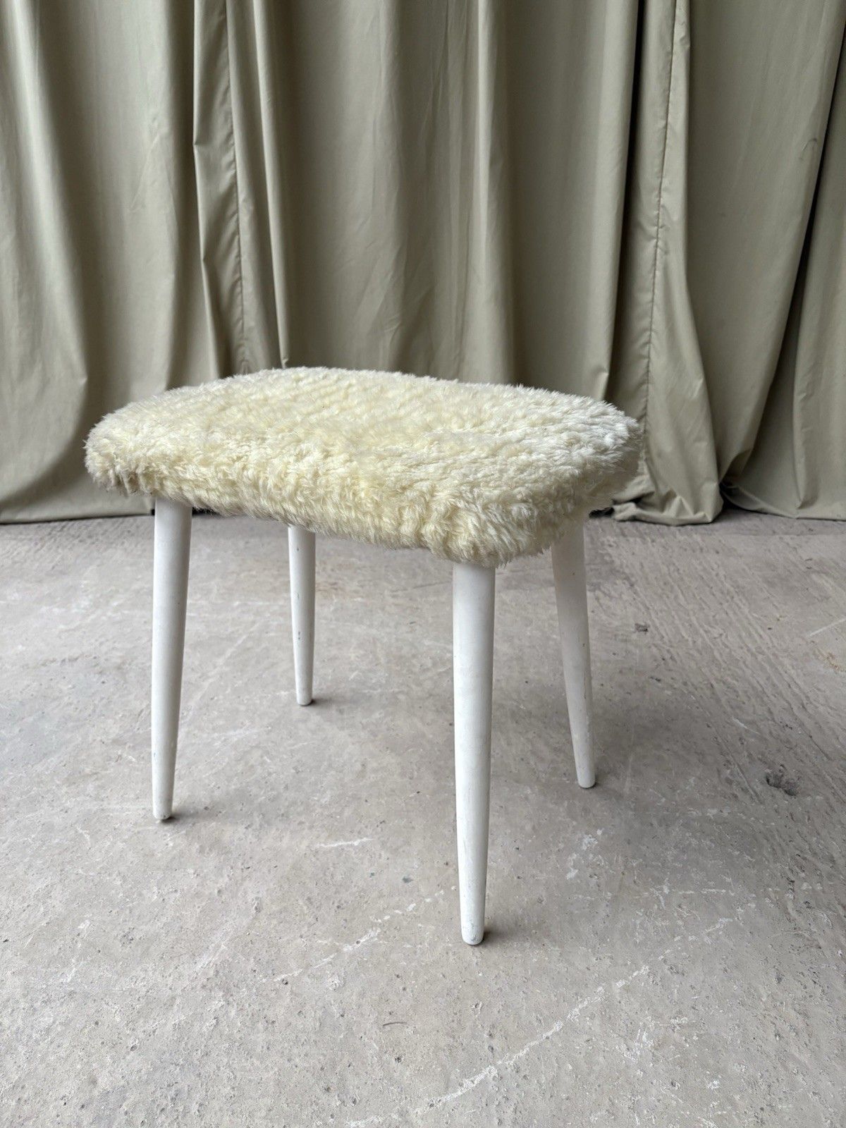 Vtg Mid Century Footstool Stool Retro Danish Scandi R948 photo vinterior