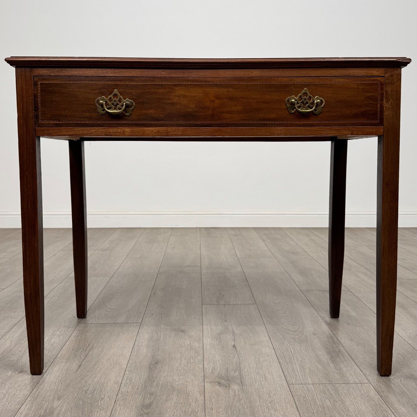 Antique 20th Century Inlaid Writing Table In Mahogany