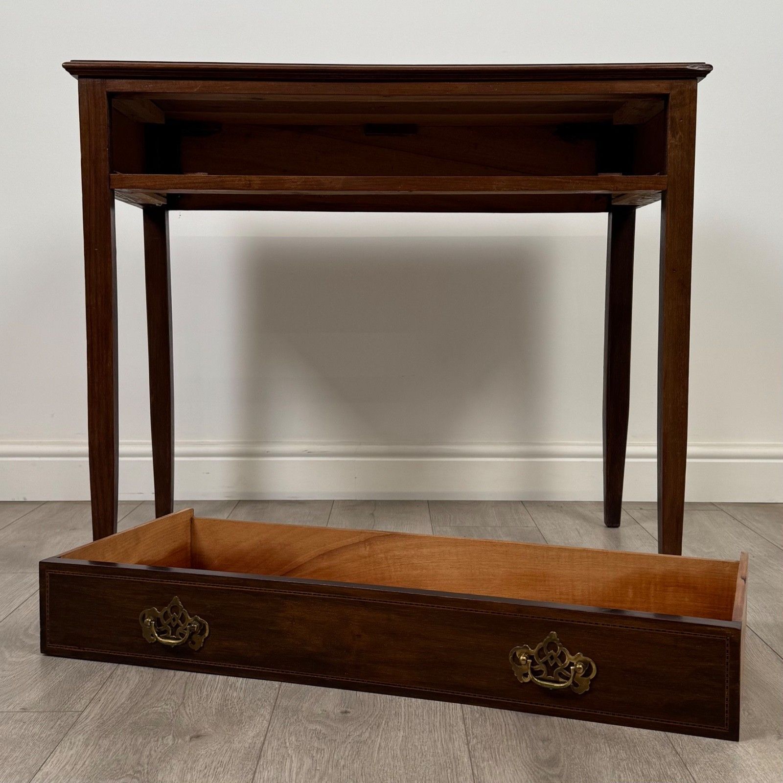 photo for sale Antique 20th Century Inlaid Writing Table In Mahogany