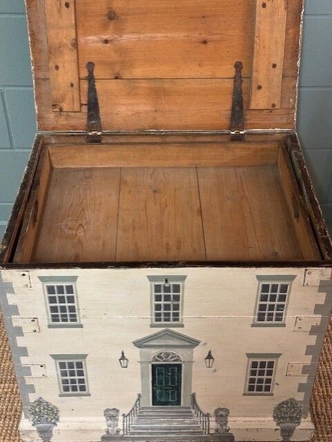 Victorian Silver Chest Painted In The Style Of A Manor House photo Furniture