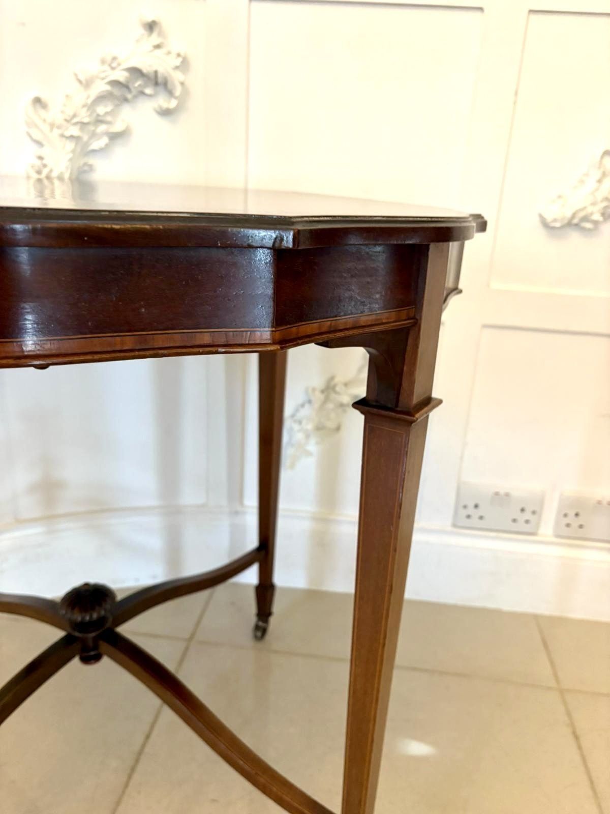 Furniture Antique Early 20th Century Satinwood Inlaid Centre Table photo