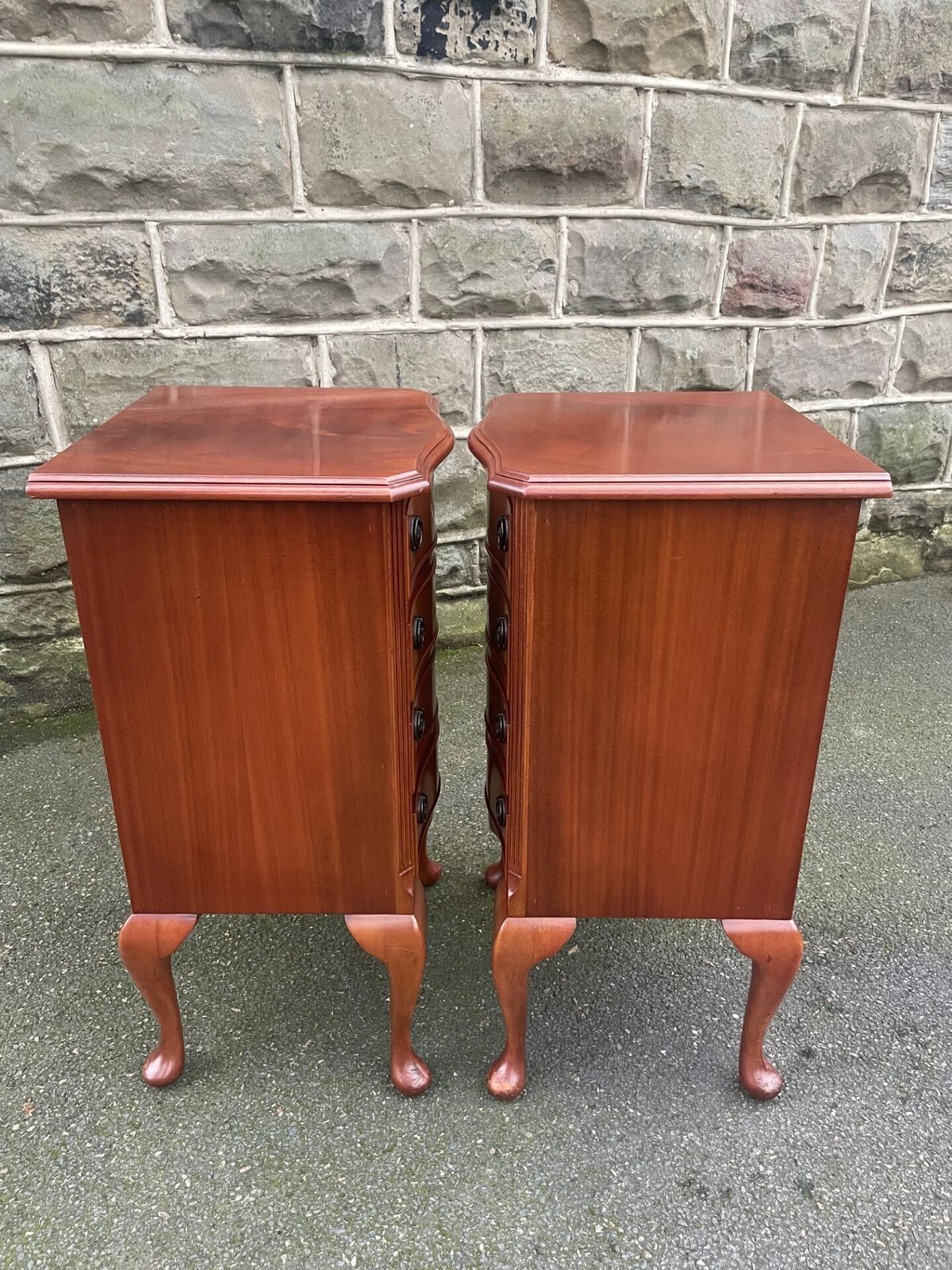 photo furniture Pair Mahogany 4 Draw Bedside Chests Draws