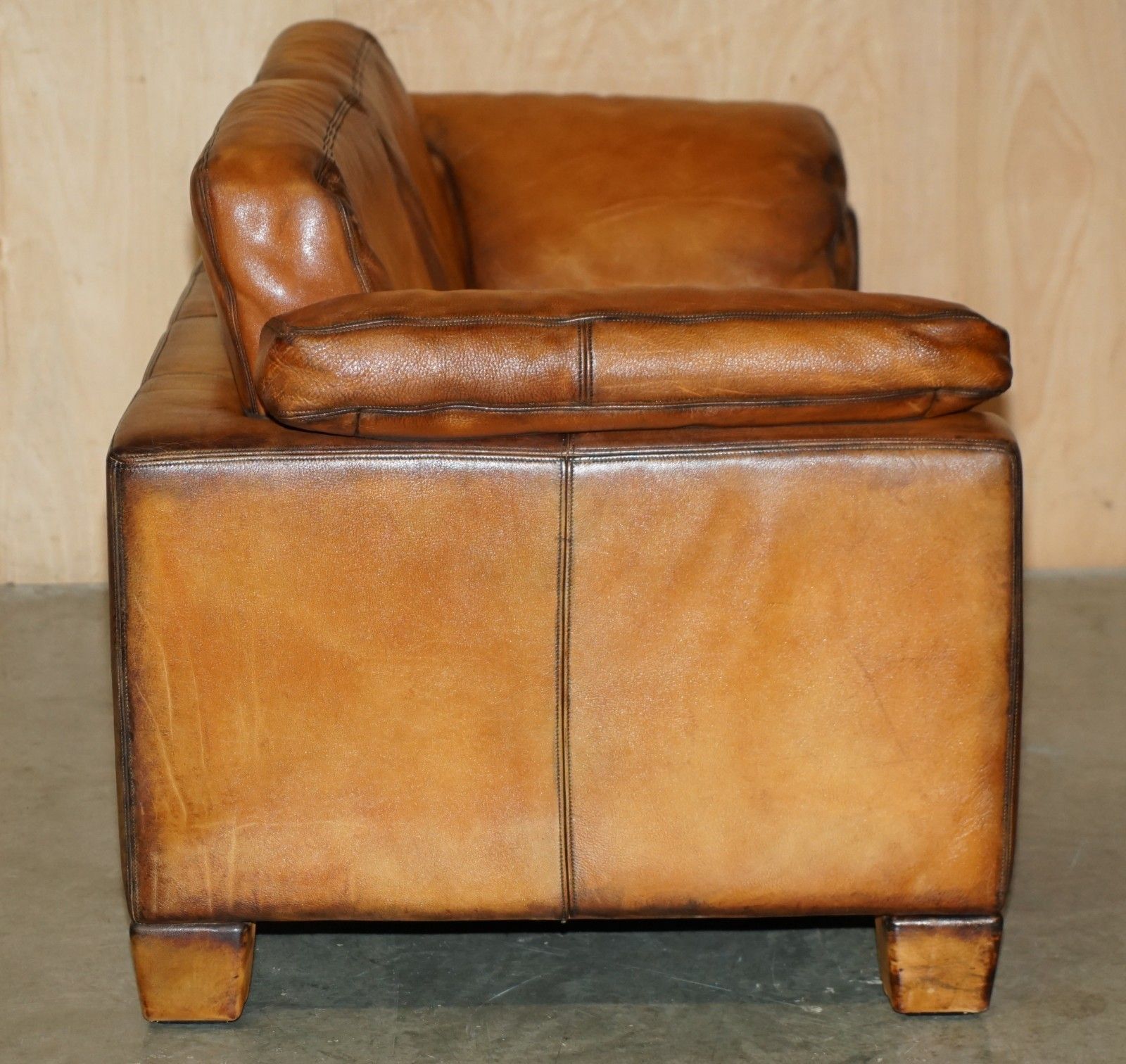 3950.0 Restored De Sede Ds17 Brown Buffalo Neck Leather Two Seat Sofa Part Of Suite photo