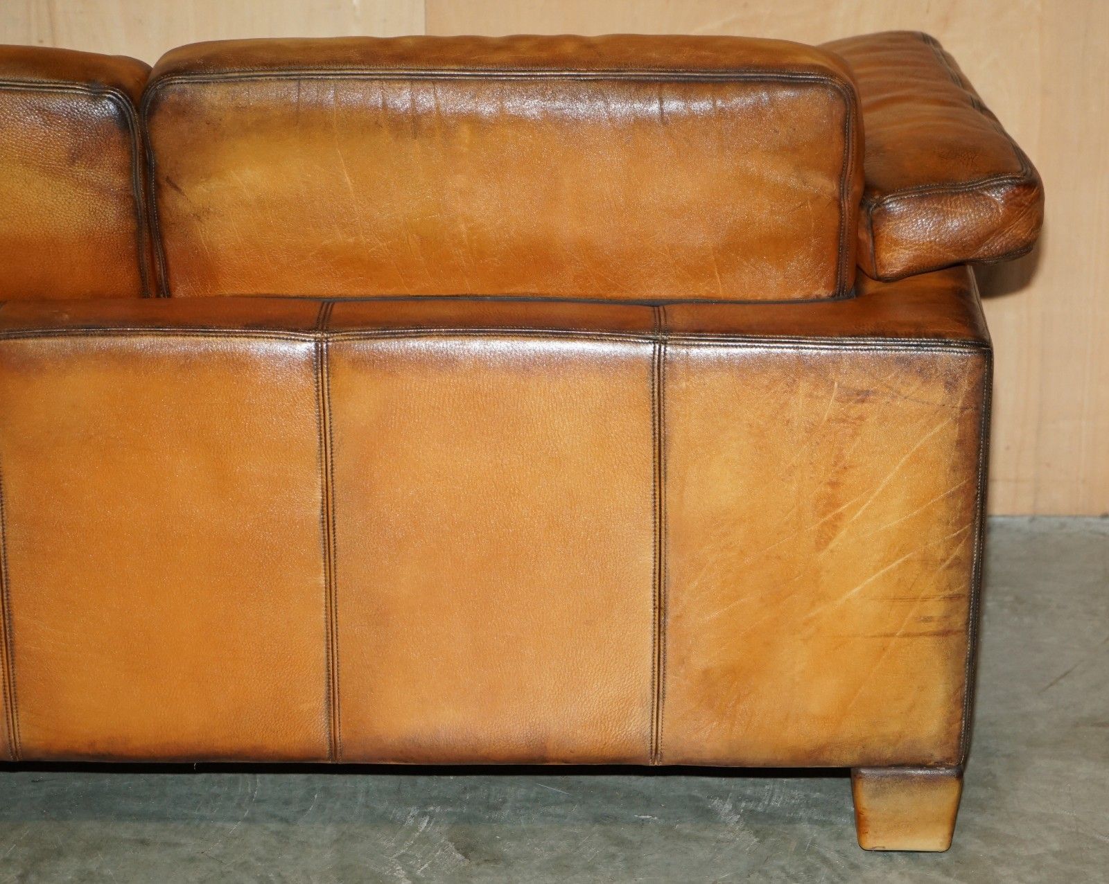 photo vintage Restored De Sede Ds17 Brown Buffalo Neck Leather Two Seat Sofa Part Of Suite