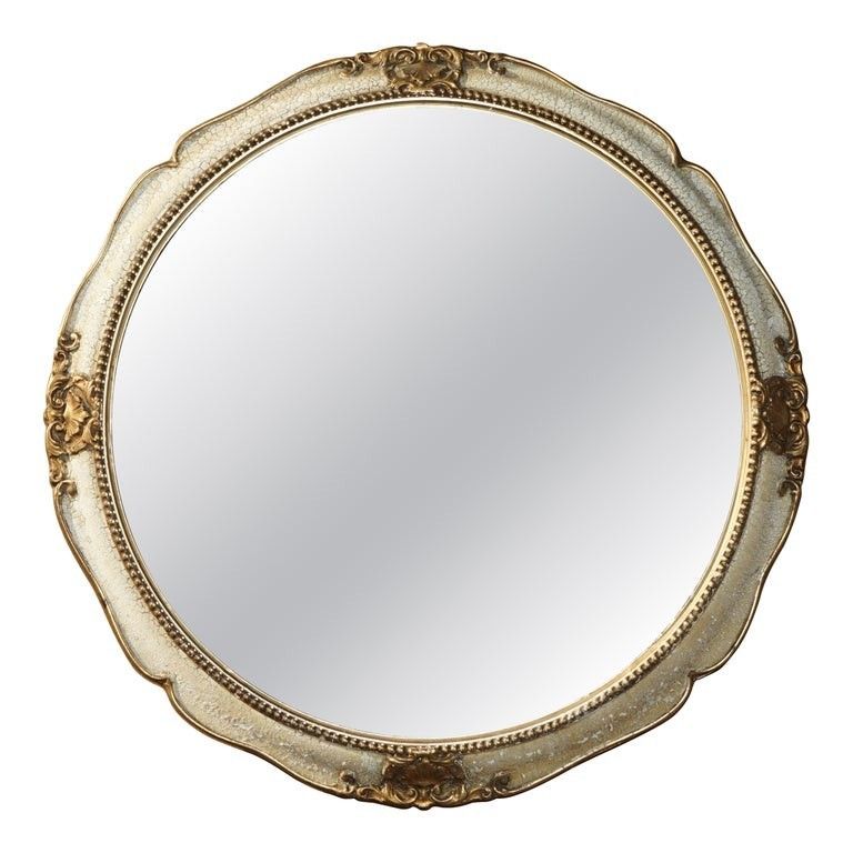 Lovely Collectable Antique French Original Paint Convex Butlers Wall Mirror