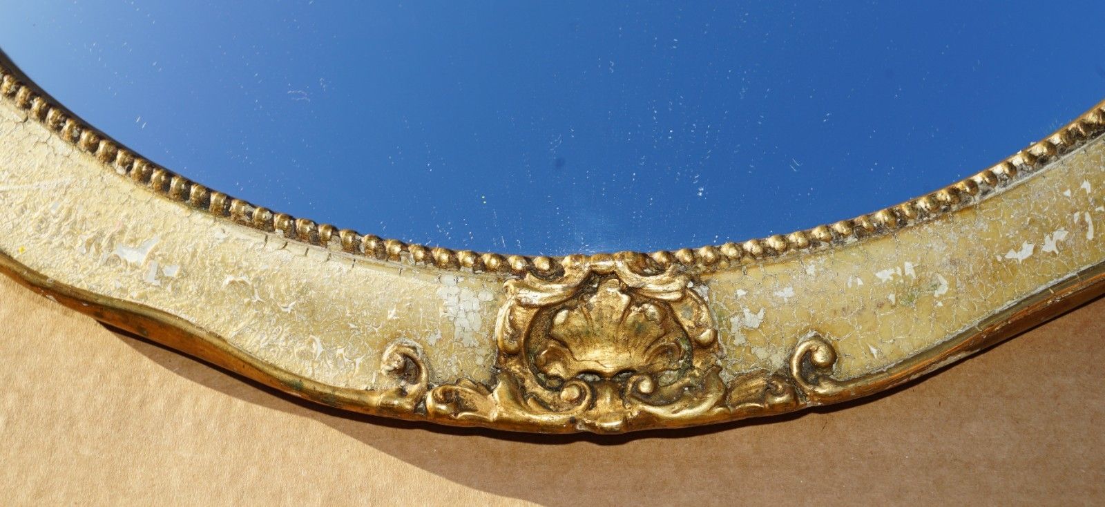 Lovely Collectable Antique French Original Paint Convex Butlers Wall Mirror photo for sale