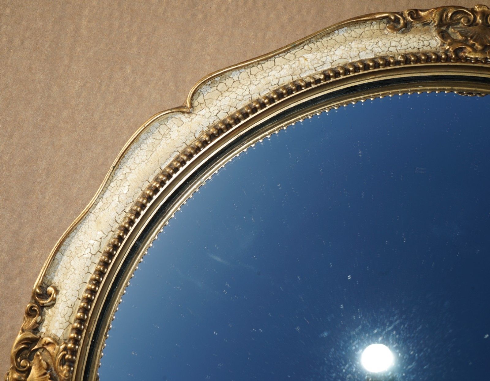 photo for sale Lovely Collectable Antique French Original Paint Convex Butlers Wall Mirror