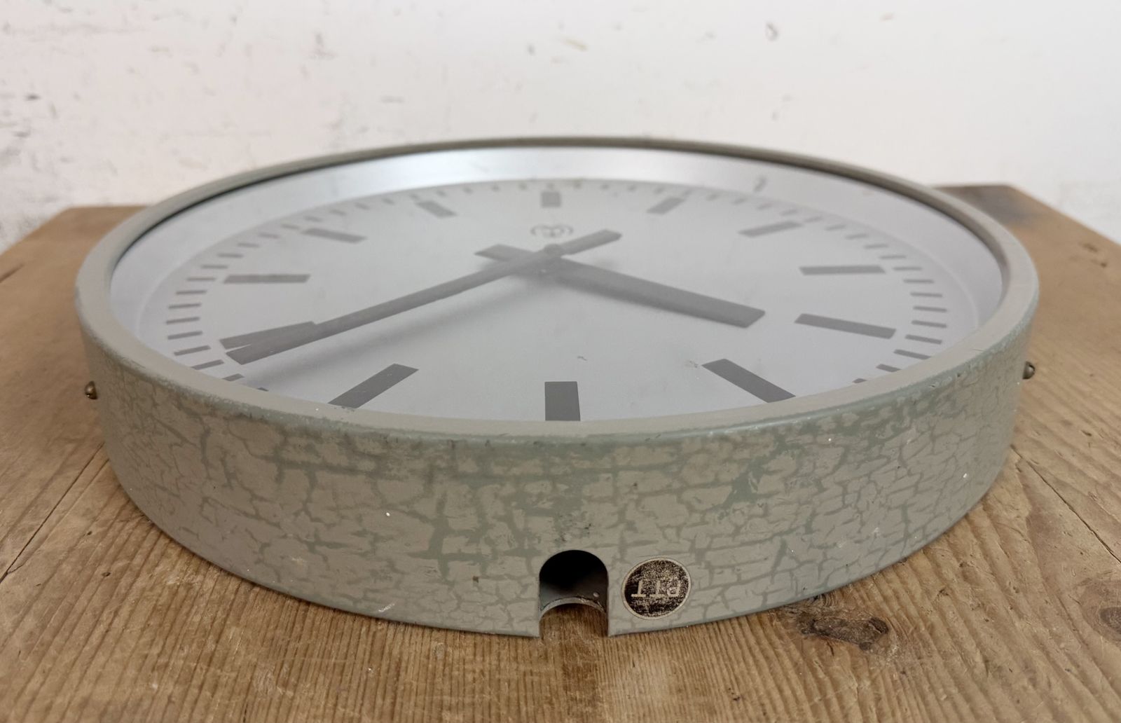 Grey Industrial Station Wall Clock From Tcw , 1960 photo 289.0