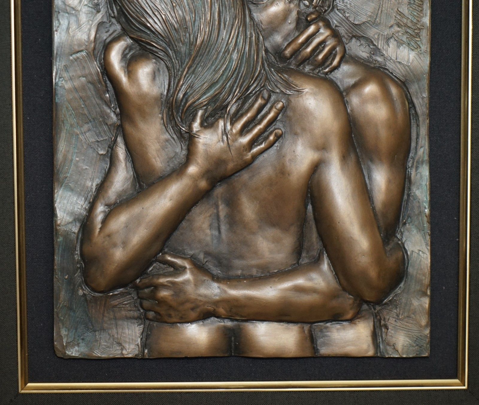 Stunning Circa 2000 Bill Mack Careless Bronze Plaster 3d Picture Of Two Lovers photo 2000.0