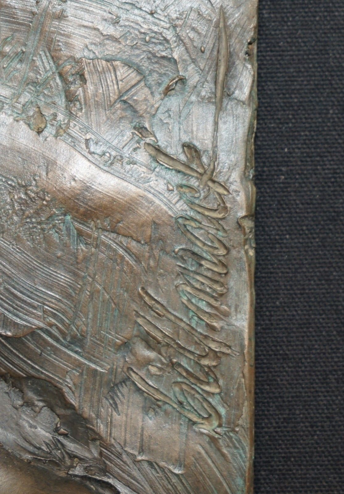Stunning Circa 2000 Bill Mack Careless Bronze Plaster 3d Picture Of Two Lovers photo vinterior