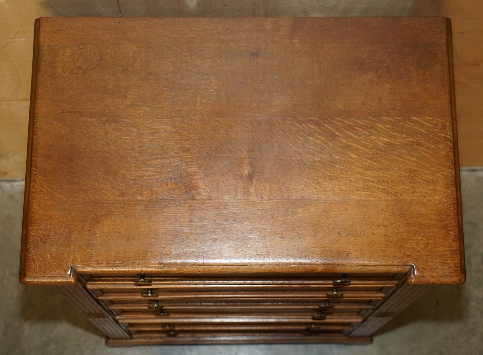 Furniture Stunning Antique Circa 1900 Pollard Burr Burl Oak Large Tallboy Chest Of Drawers photo